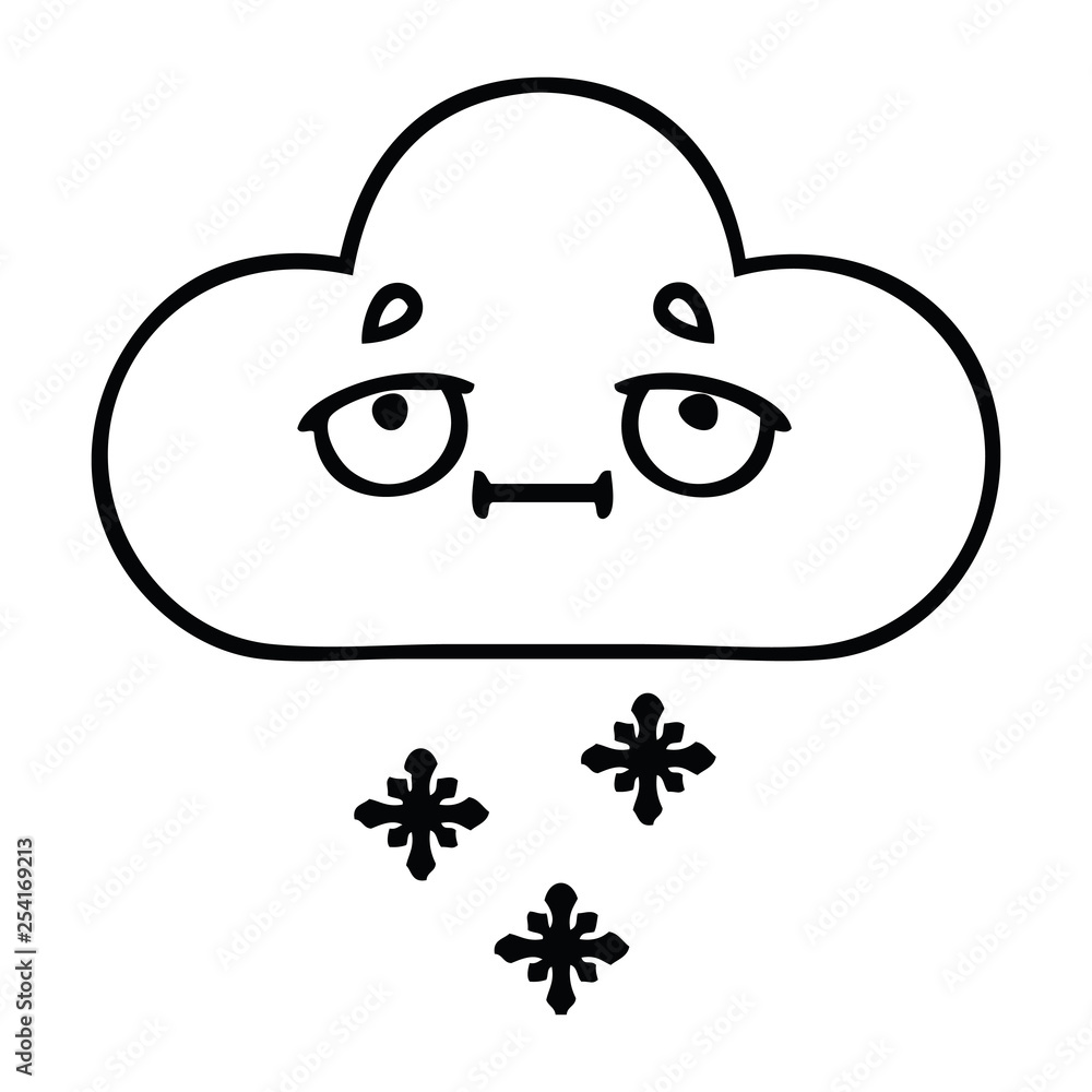 line drawing cartoon storm snow cloud line drawing cartoon storm snow cloud