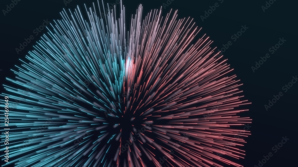 Obraz premium 3d abstract digital technology background. Futuristic sci-fi user interface concept with gradient dots and lines. Big data, artificial intelligence, music hud. Blockchain and cryptocurrency