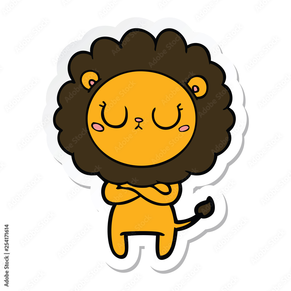 sticker of a cartoon lion sticker of a cartoon lion