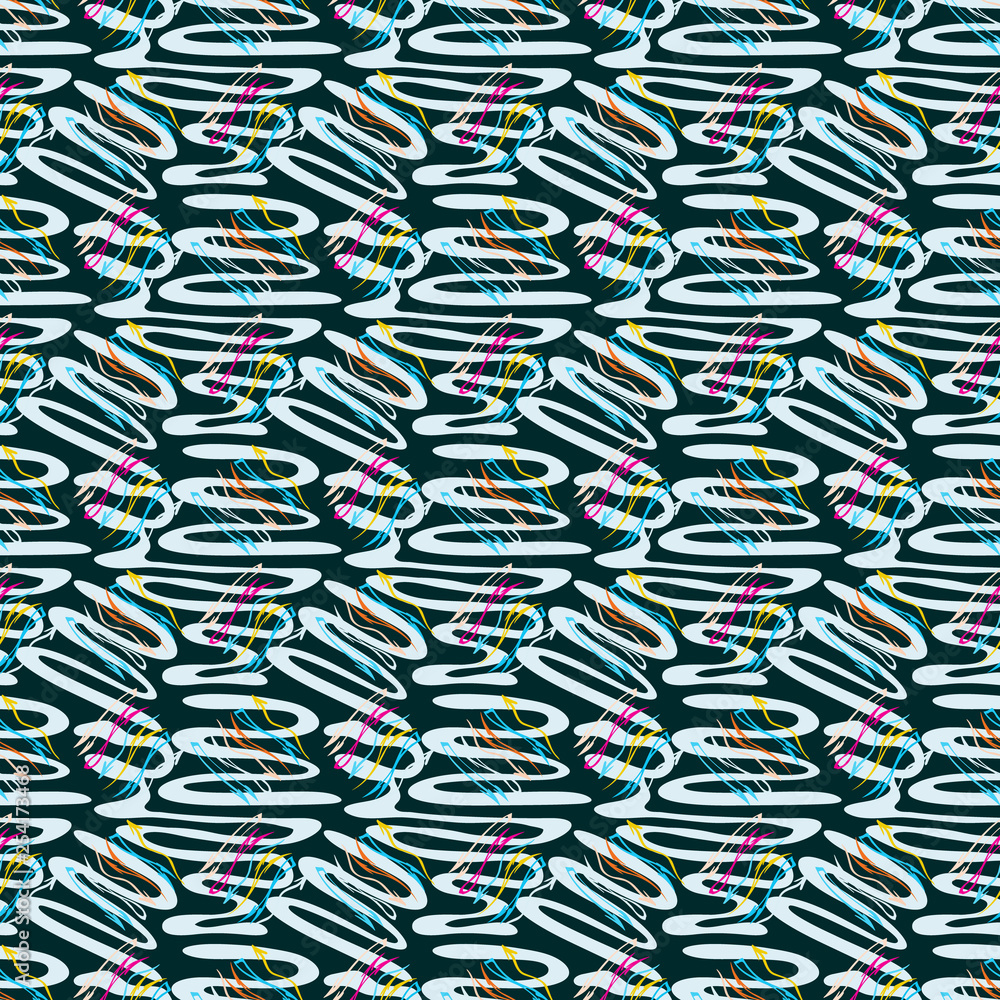 Obraz premium colored abstract seamless pattern in graffiti style. Quality illustration for your design