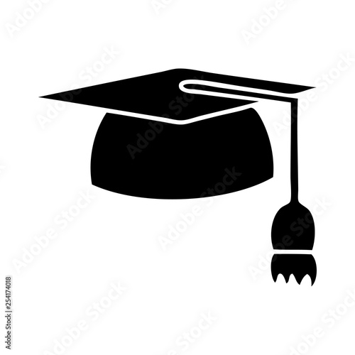 flat symbol graduation hat