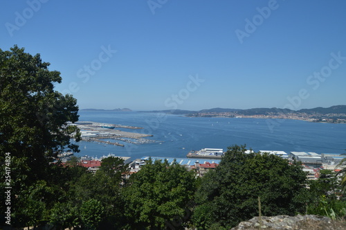 Views Of The Commercial Port From The Castro Mountain In Vigo. Nature, Architecture, History, Travel. August 16, 2014. Vigo, Pontevedra, Galicia, Spain.