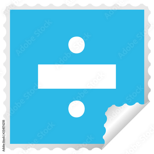 square peeling sticker cartoon division symbol