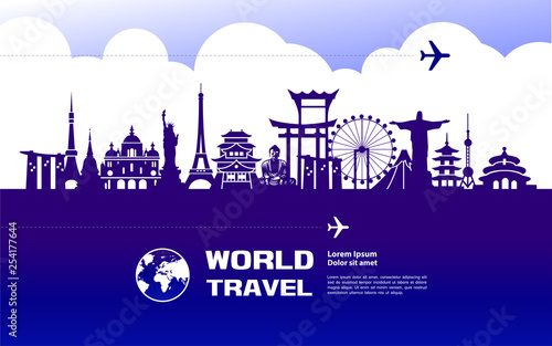 Travel around The World vector illustration.