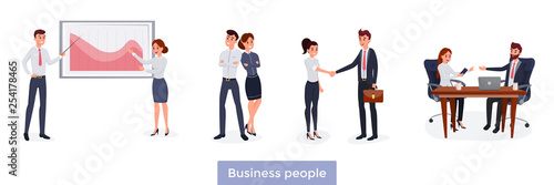 Corporate work flat set