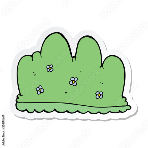 sticker of a cartoon hedge