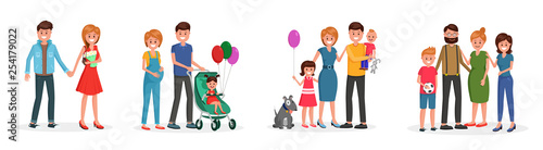 Family through years set