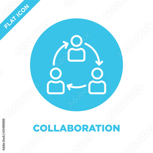 collaboration icon vector. Thin line collaboration outline icon vector illustration.collaboration symbol for use on web and mobile apps, logo, print media.