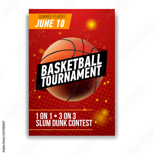 Basketball tournament announcement realistic poster. Streetball game flyer