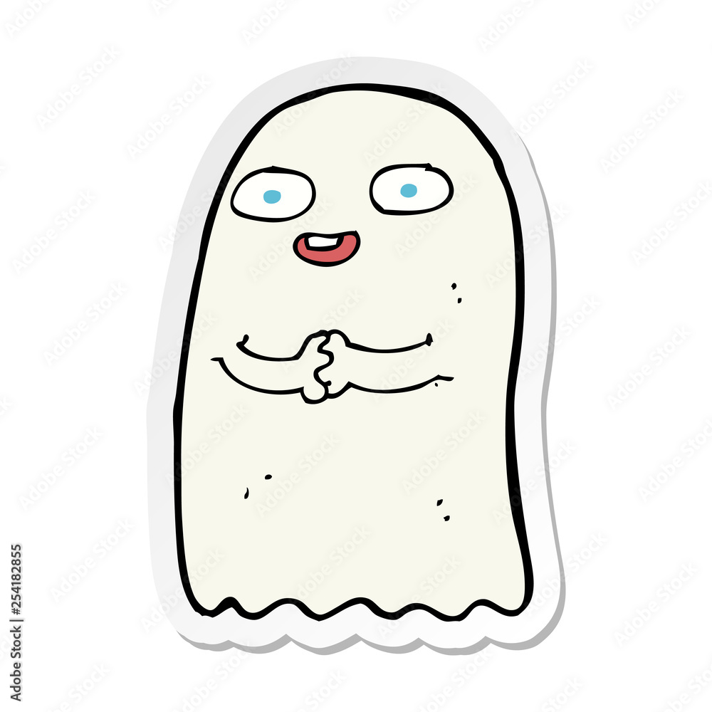 sticker of a funny cartoon ghost sticker of a funny cartoon ghost