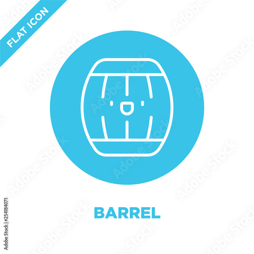 barrel icon vector. Thin line barrel outline icon vector illustration.barrel symbol for use on web and mobile apps, logo, print media.