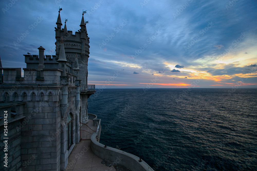 Castle Swallow's Nest at dawn in the Crimea