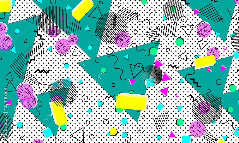 Pop art color background. Memphis pattern Pop art color background. Memphis pattern