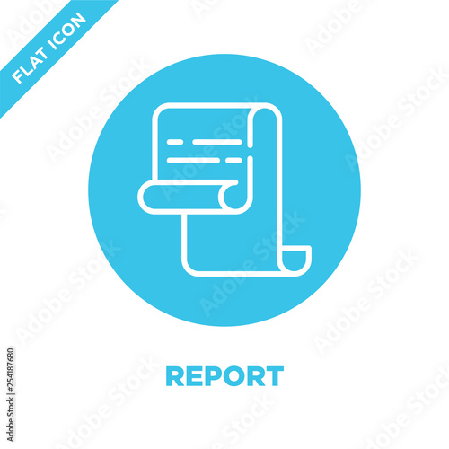 report icon vector. Thin line report outline icon vector illustration.report symbol for use on web and mobile apps, logo, print media.