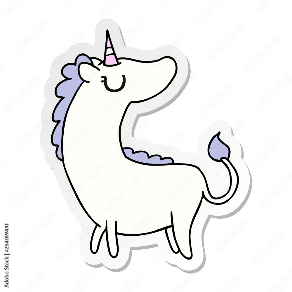 sticker cartoon of cute kawaii unicorn sticker cartoon of cute kawaii unicorn