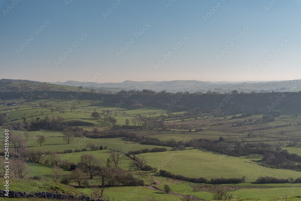 Fototapeta premium View of the Dove valley from Hitter Hill.