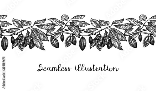 Seamless illustration of cocoa.
