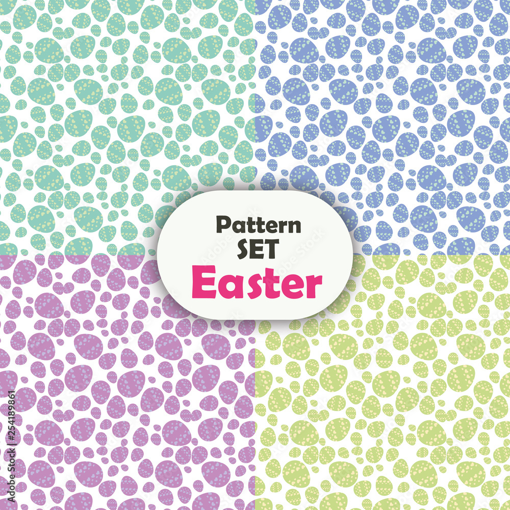 Set of four bright Easter egg patterns