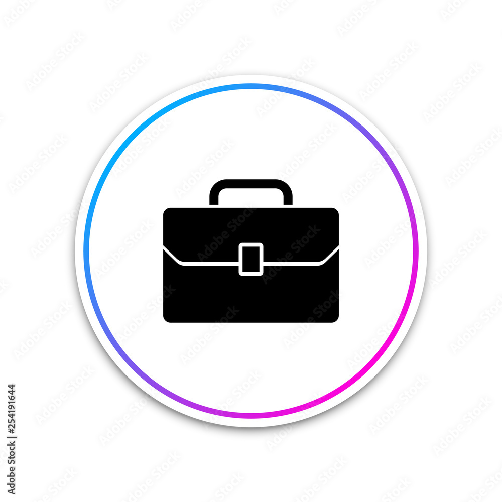 Briefcase icon isolated on white background. Business case sign. Circle white button. Vector Illustration Briefcase icon isolated on white background. Business case sign. Circle white button. Vector Illustration