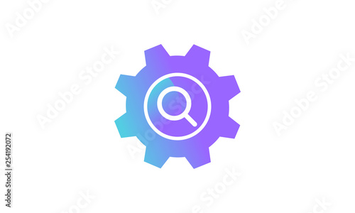 setting icon concept, setting icon with search icon. modern gradient style vector icon