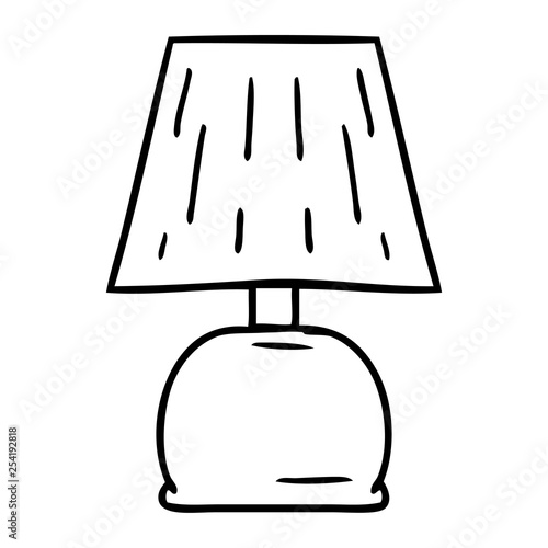 line drawing doodle of a bed side lamp