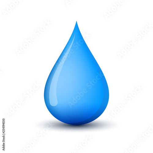 Blue water drop icon. Vector illustration.