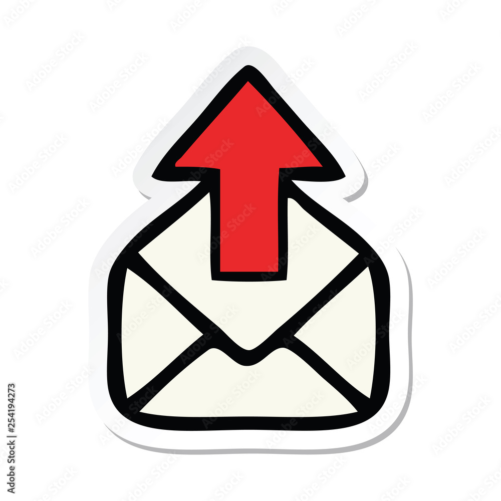 sticker of a cute cartoon email sign sticker of a cute cartoon email sign