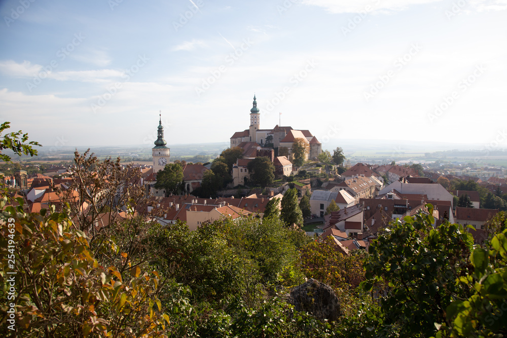 South Moravian town of Mikulov in autumn colors