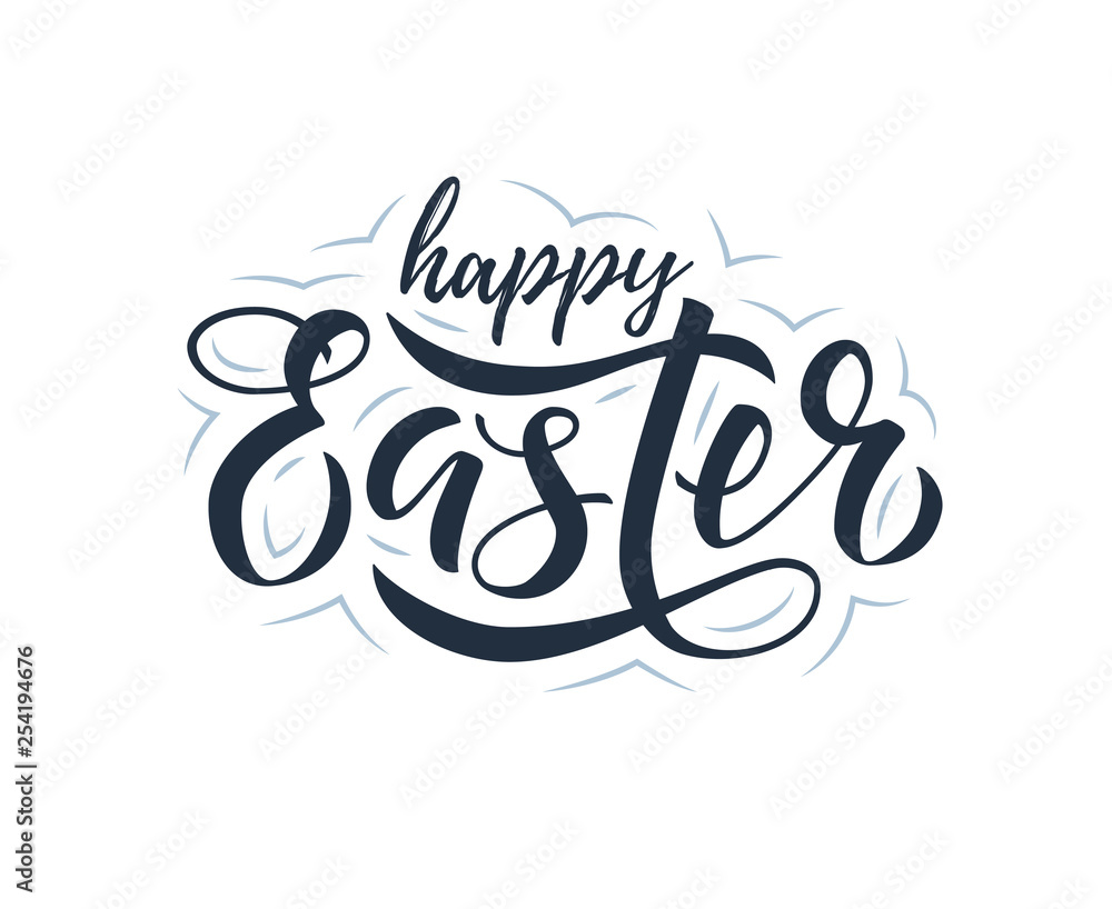 Easter lettering written by brush pen, vector Easter lettering written by brush pen, vector