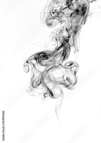 Black smoke abstract on white background