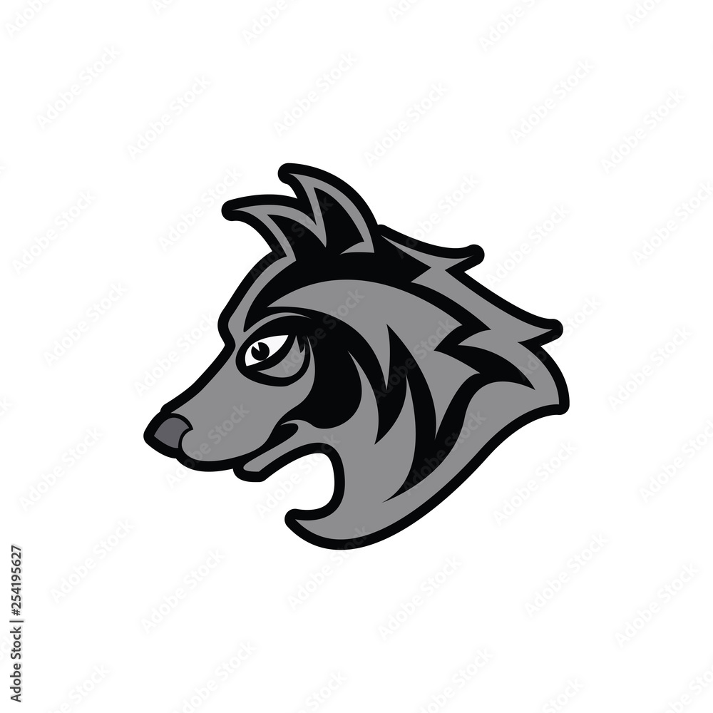 head wolf vector illustration