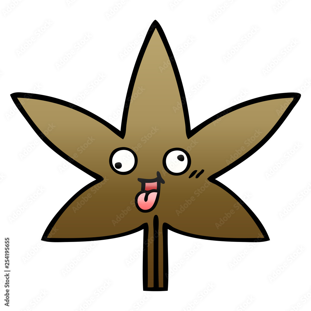 gradient shaded cartoon autumnal leaf gradient shaded cartoon autumnal leaf