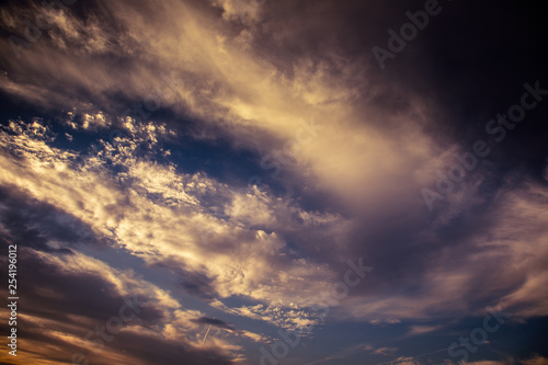 Beautiful sunrise and dramatic clouds on the sky © Pavel Rezac