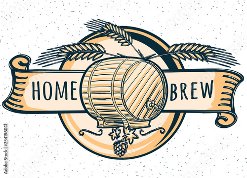 Home brew craft beer emblem photo