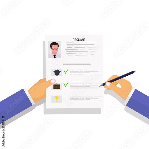 Vector drawing, resume, recruitment