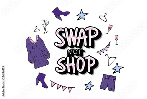 Swap hanwritten lettering. Vector concept design. 