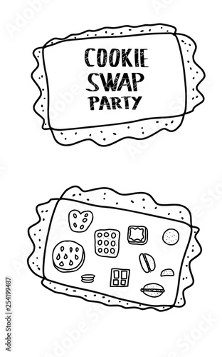 Cookie Swap lettering. Vector concept design. 