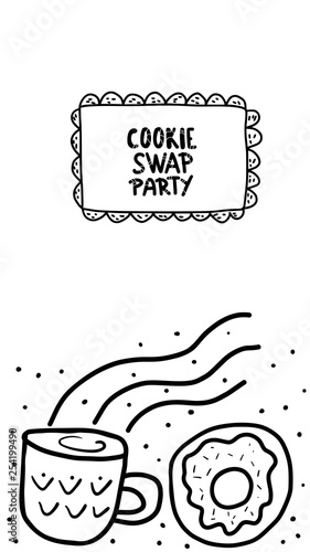 Cookie Swap lettering. Vector concept design. 