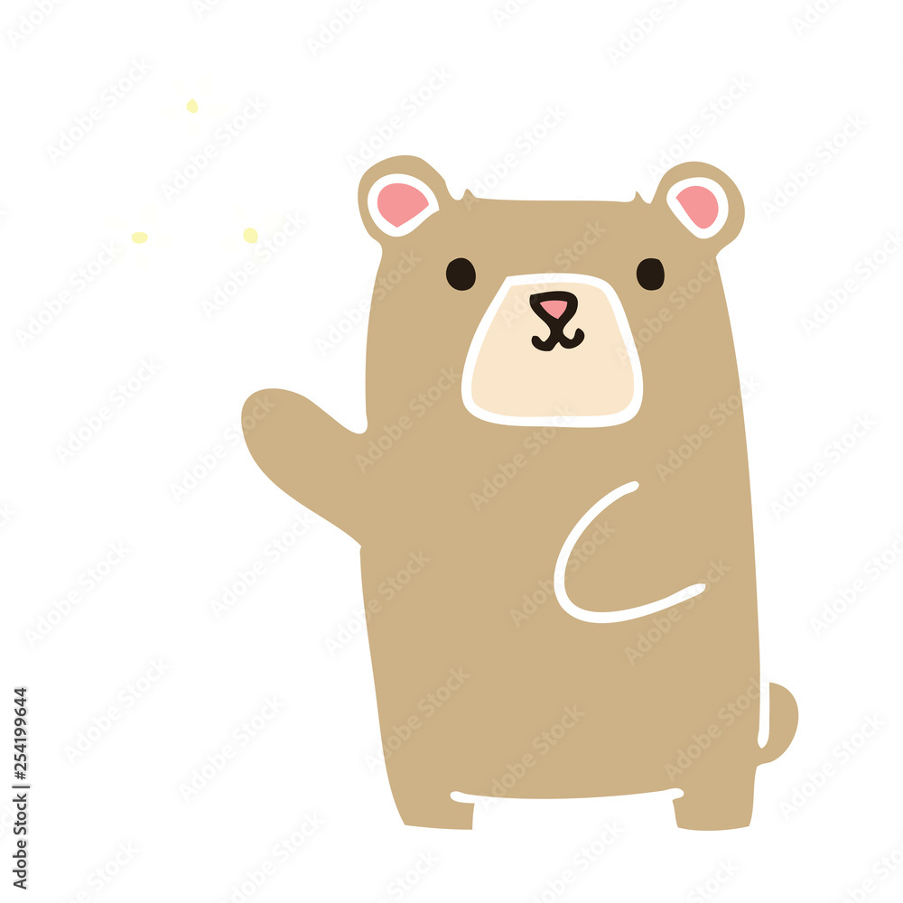 quirky hand drawn cartoon bear and flowers quirky hand drawn cartoon bear and flowers