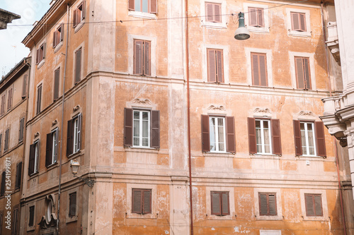 Typical roman old houses in Rome, Italy