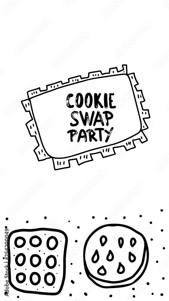 Cookie Swap lettering. Vector concept design. Cookie Swap lettering. Vector concept design.