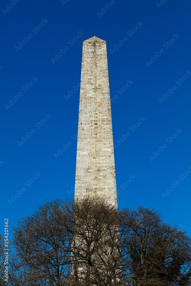 Wellington Monument, Phoenix Park, Dublin, Ireland. The obelisk is 62