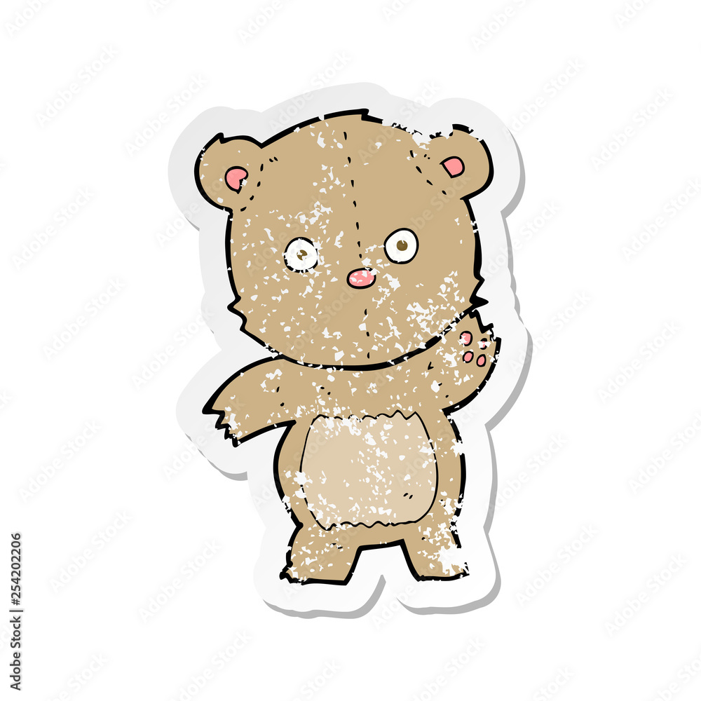 retro distressed sticker of a cartoon teddy bear retro distressed sticker of a cartoon teddy bear