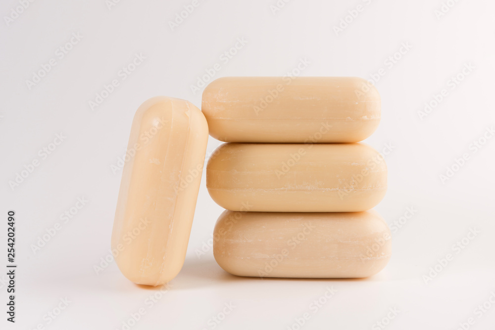 pieces of natural soap isolated on a white background pieces of natural soap isolated on a white background