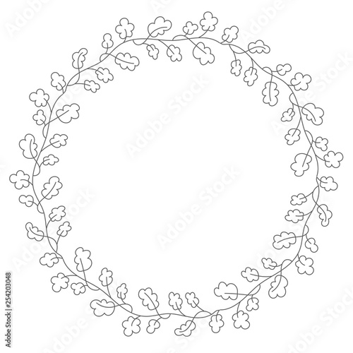 Doodle illustration. Hand drawn frame. Vintage set of doodle wreath. Great design for any purposes. Isolated vector. Hand drawn doodle. Vector floral design card. Sketch vector illustration.