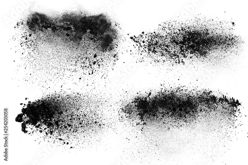 Obraz na plátne Abstract design of set dark powder explosion