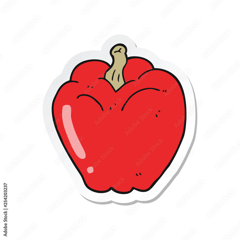 sticker of a cartoon pepper sticker of a cartoon pepper
