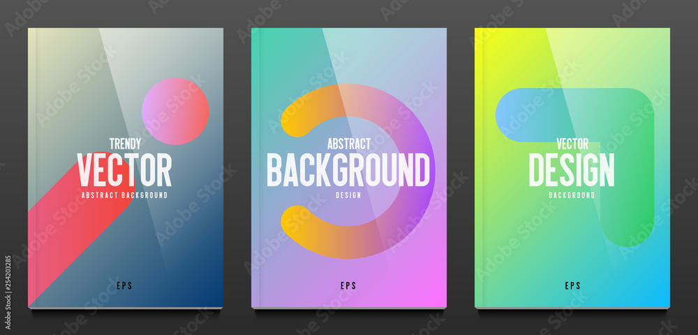 Colorful trendy gradient. Modern cover design. Abstract vector background. Eps10 vector.