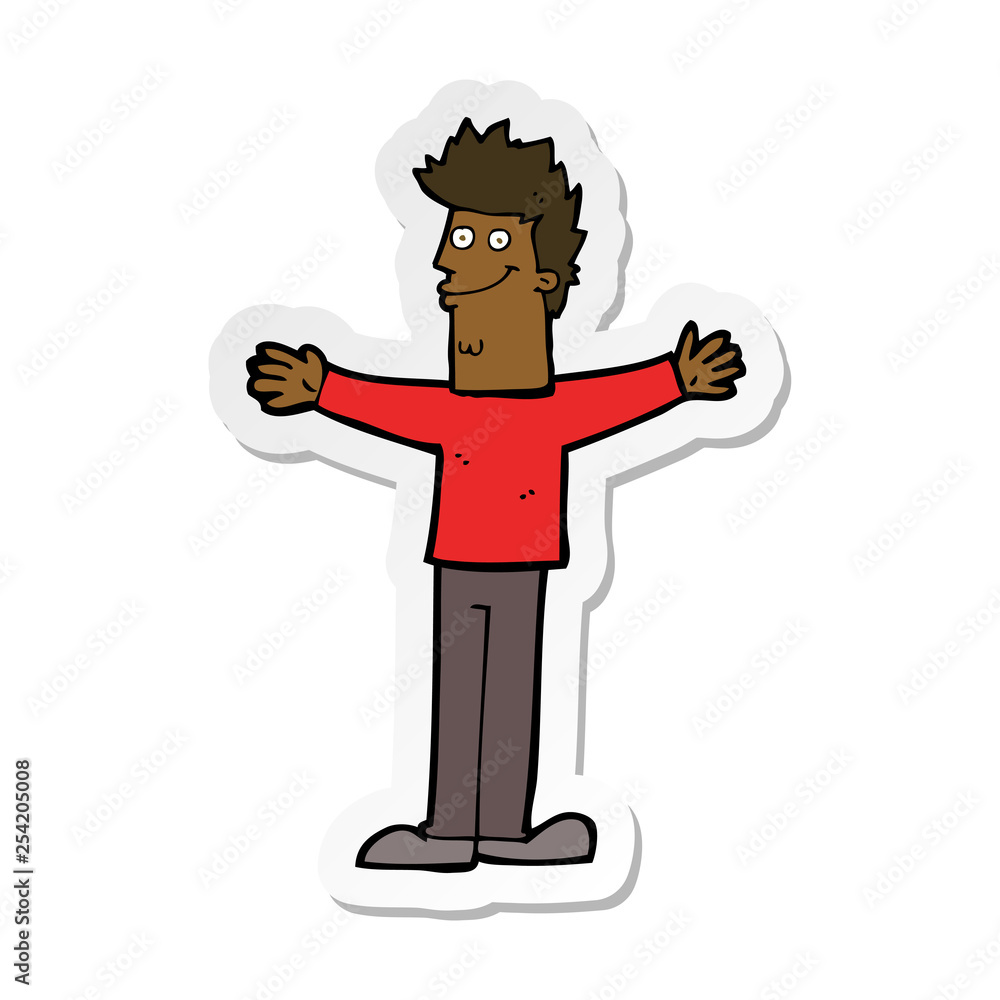 Fototapeta premium sticker of a cartoon happy man