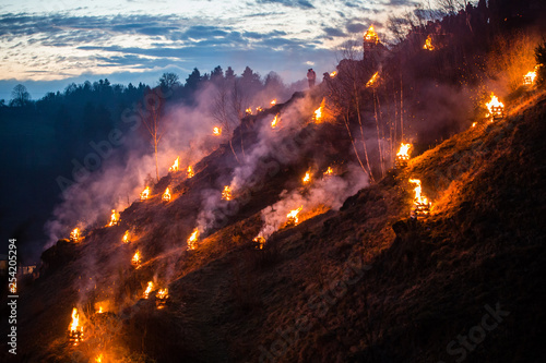 Lichterfest Pottenstein fire on mountain